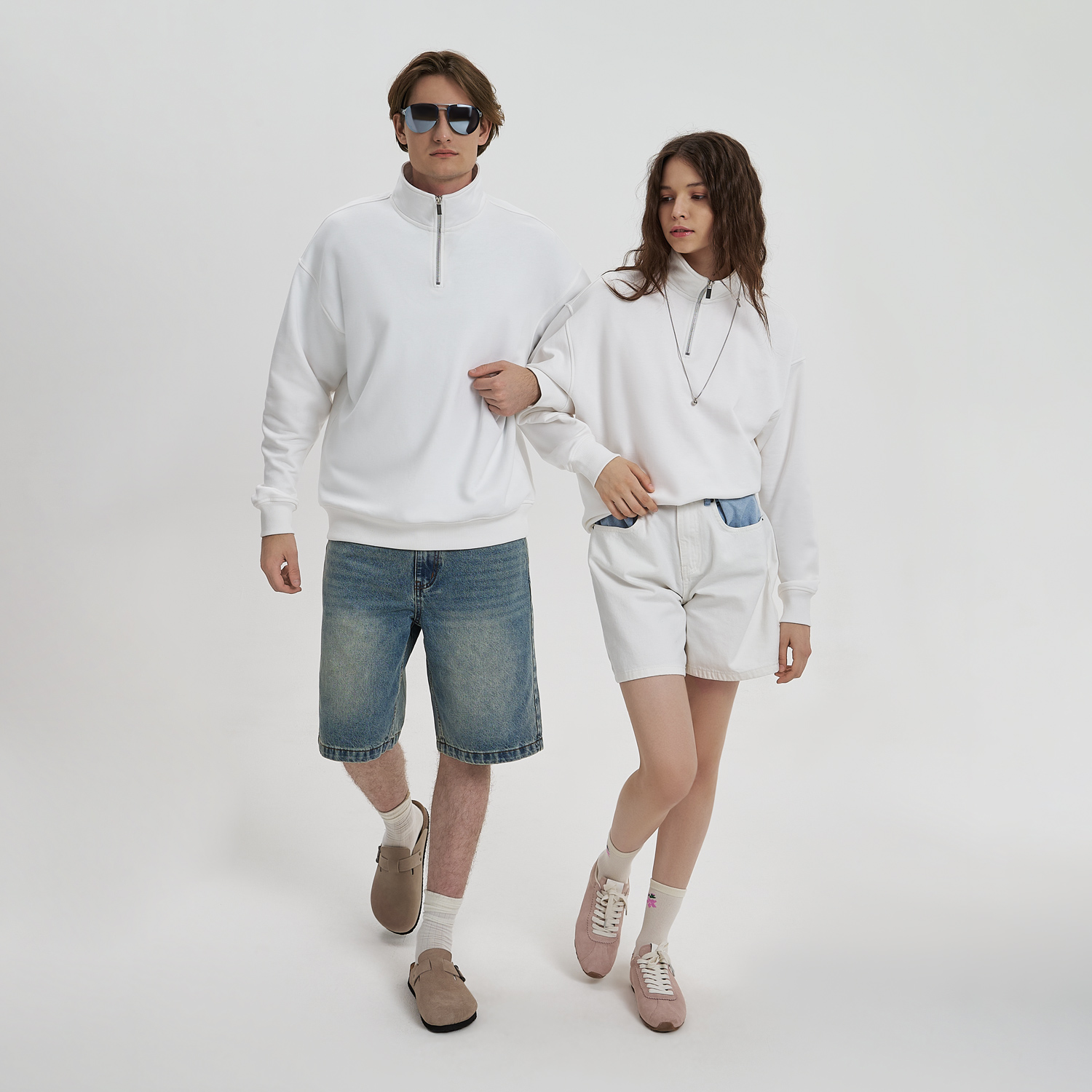 Толстовка на молнии унисекс Флоу (Flow), белая, размер 5XL/6XL (Изображение 14)