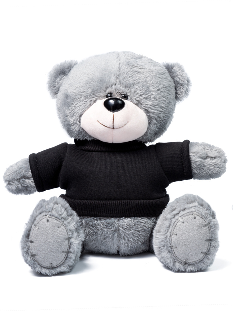 Мишка серый "Ted" в свитшоте (черный) (Изображение 1)