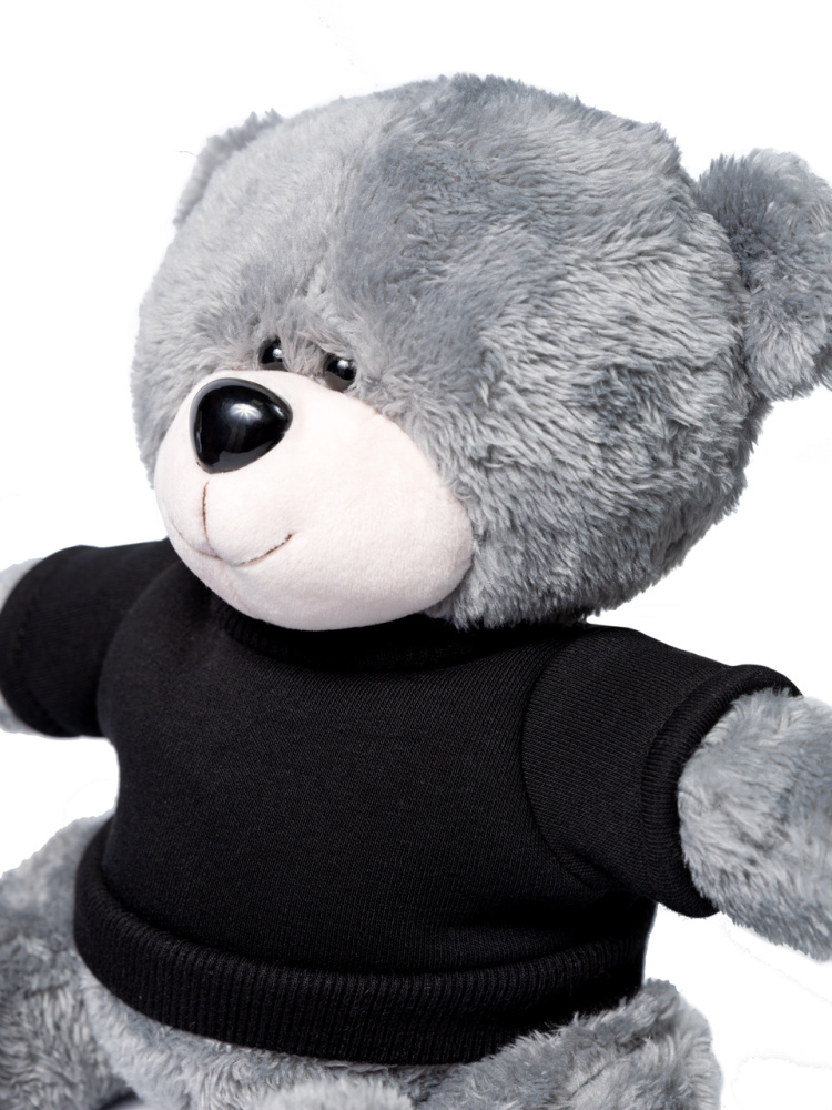 Мишка серый "Ted" в свитшоте (черный) (Изображение 2)