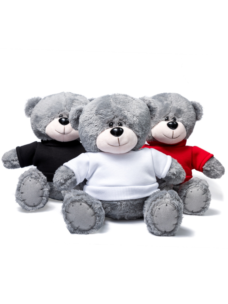 Мишка серый "Ted" в свитшоте (черный) (Изображение 3)