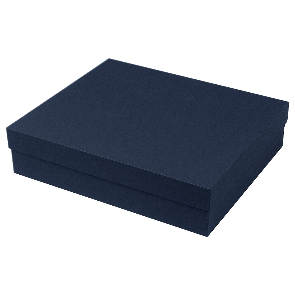 Коробка подарочная Solution Superior Alfa Soft Touch, 33,3*28,2*8 см, цвет темно-синий, черный ложемент (под индивидуальную вырубку) (Изображение 1)