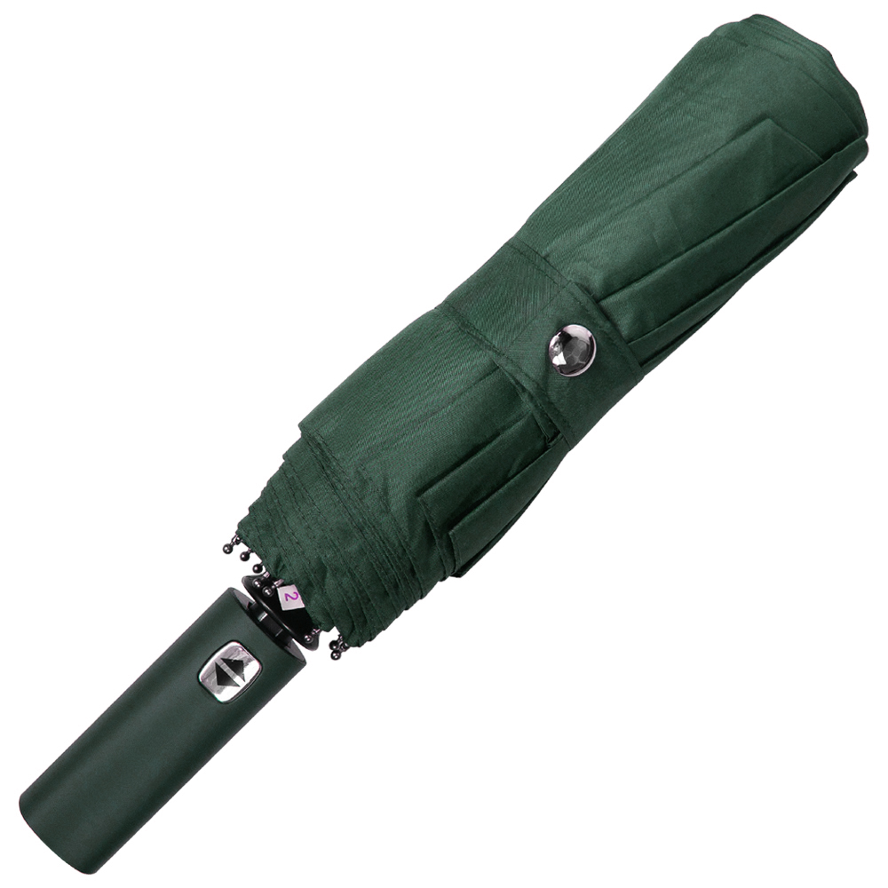 Зонт складной автоматический, Forest Lotus, диаметр 100 см, радиус 23 дюйма, 9 панелей, в подарочной коробке, зеленый (Изображение 5)
