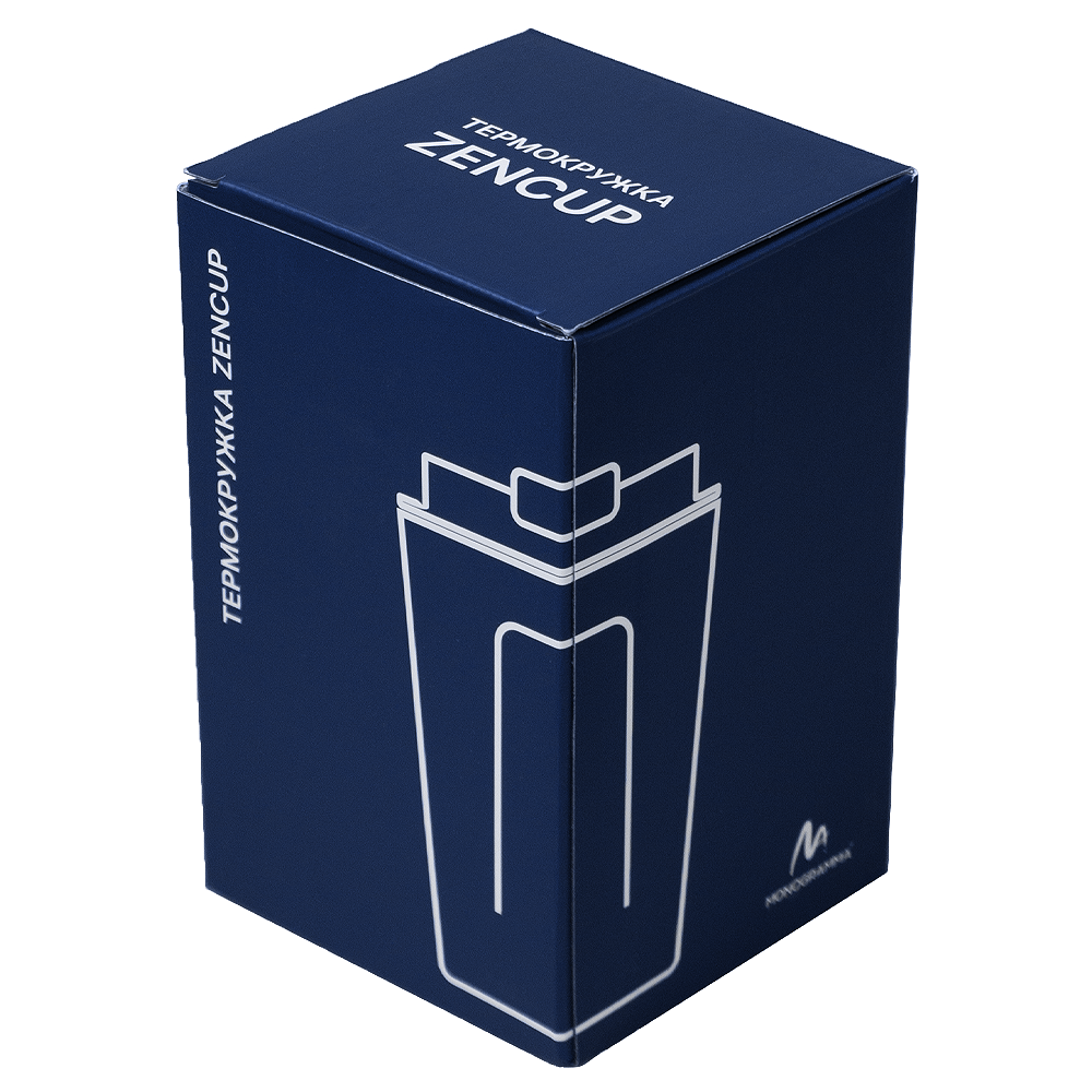 Термокружка Zencup вакуумная, стальная, 380 мл, темно-синяя (Изображение 6)