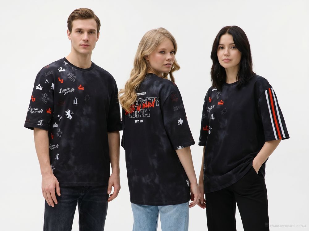 Футболка мужская оверсайз Originelli Terry с полной запечаткой на заказ, размер XL (Изображение 8)