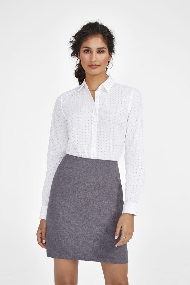 Рубашка женская Becker Women, темно-синяя с белым, размер XXL (Изображение 5)