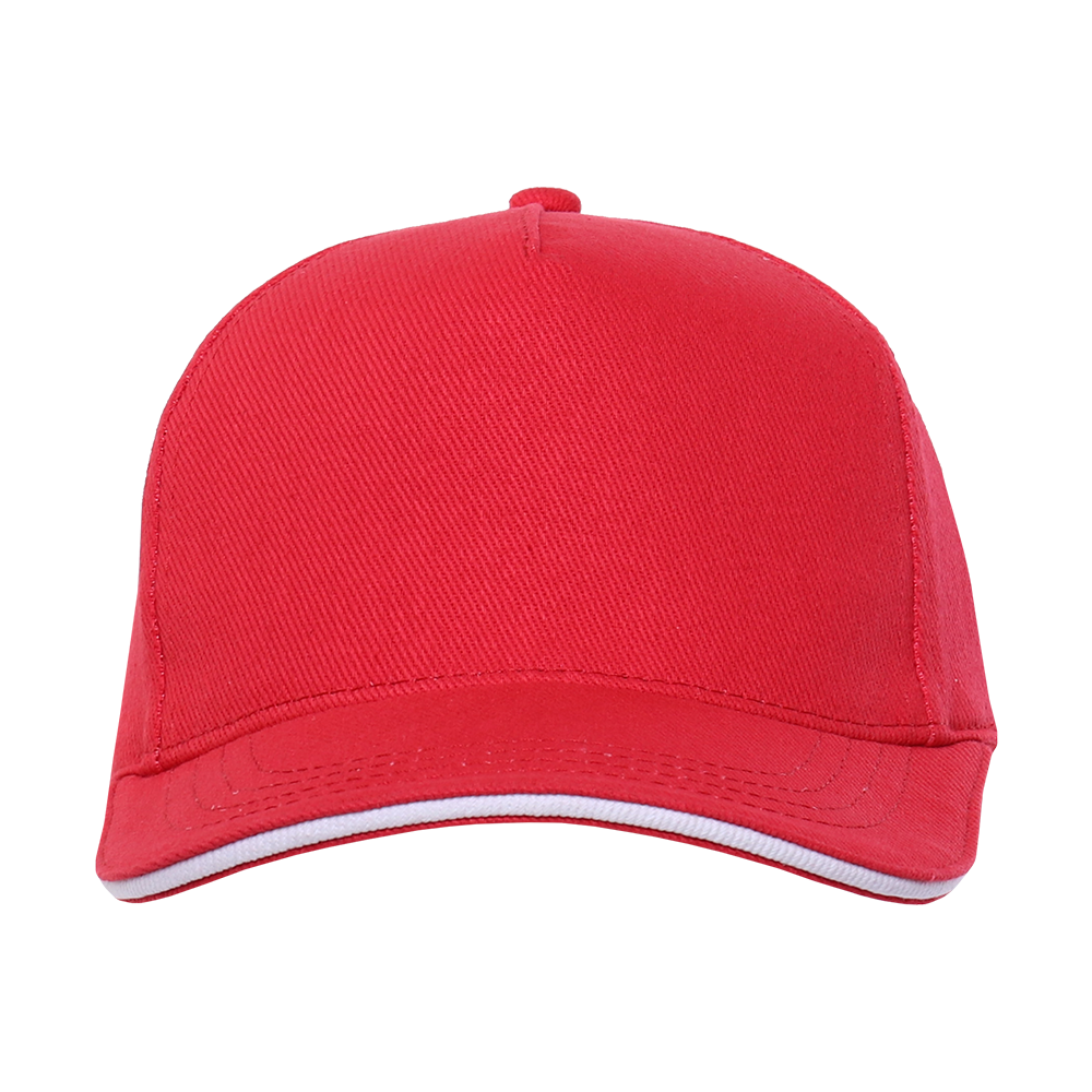 Бейсболка с кантом STAN 5 клиньев хлопок 330, 04 (Красный) (Изображение 3)