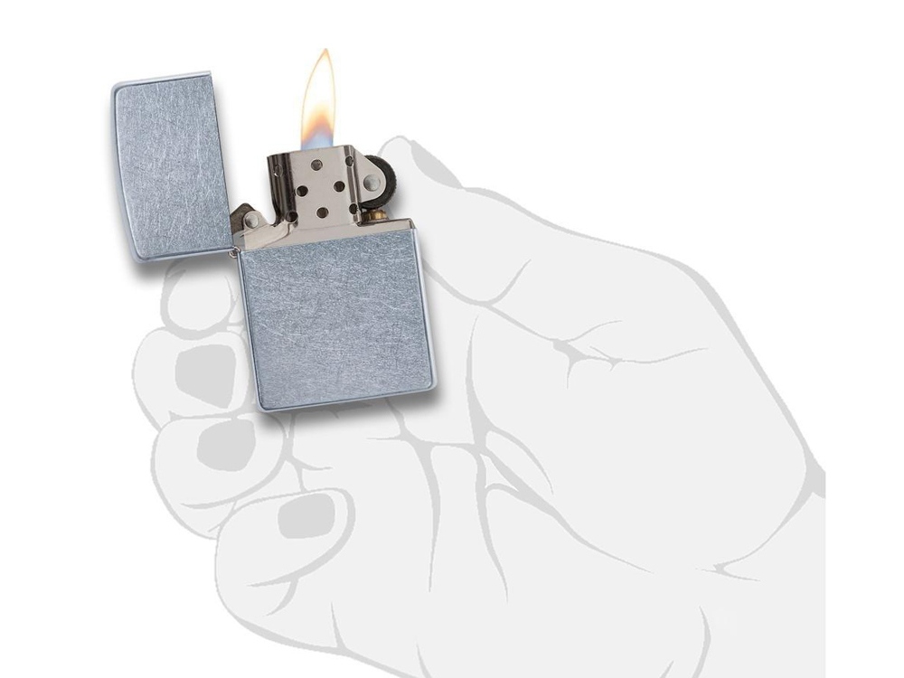 Зажигалка ZIPPO Classic с покрытием Street Chrome™ (серебристый) (Изображение 4)