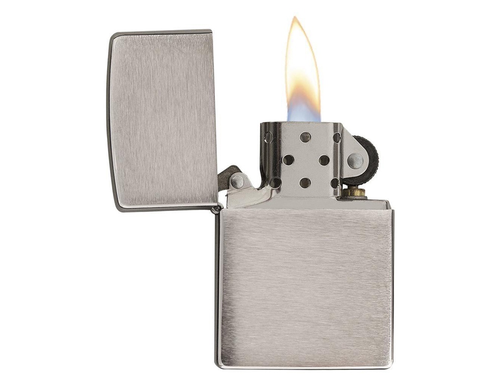 Зажигалка ZIPPO Classic с покрытием Brushed Chrome (серебристый) (Изображение 2)