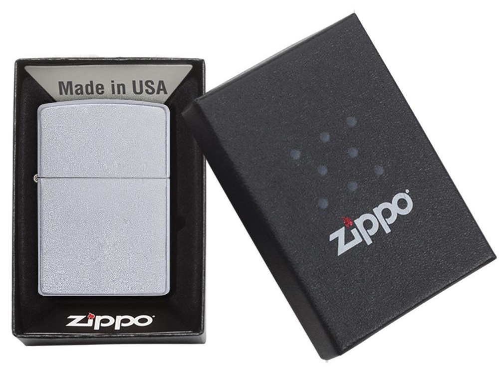 Зажигалка ZIPPO Classic с покрытием Satin Chrome™ (серебристый) (Изображение 6)