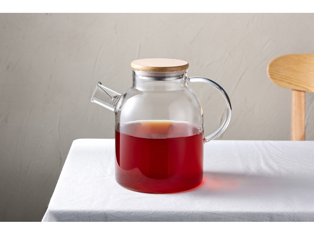 Стеклянный чайник с бамбуковой крышкой «Sencha M» (Изображение 10)