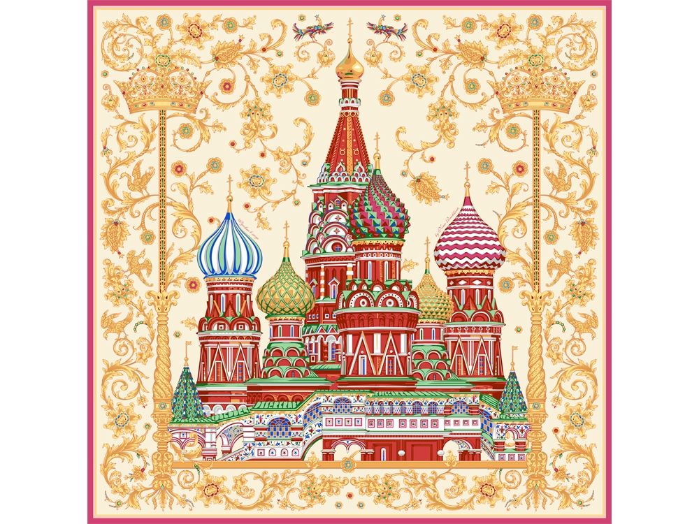 Платок «Собор Василия Блаженного» (разноцветный) (Изображение 1)