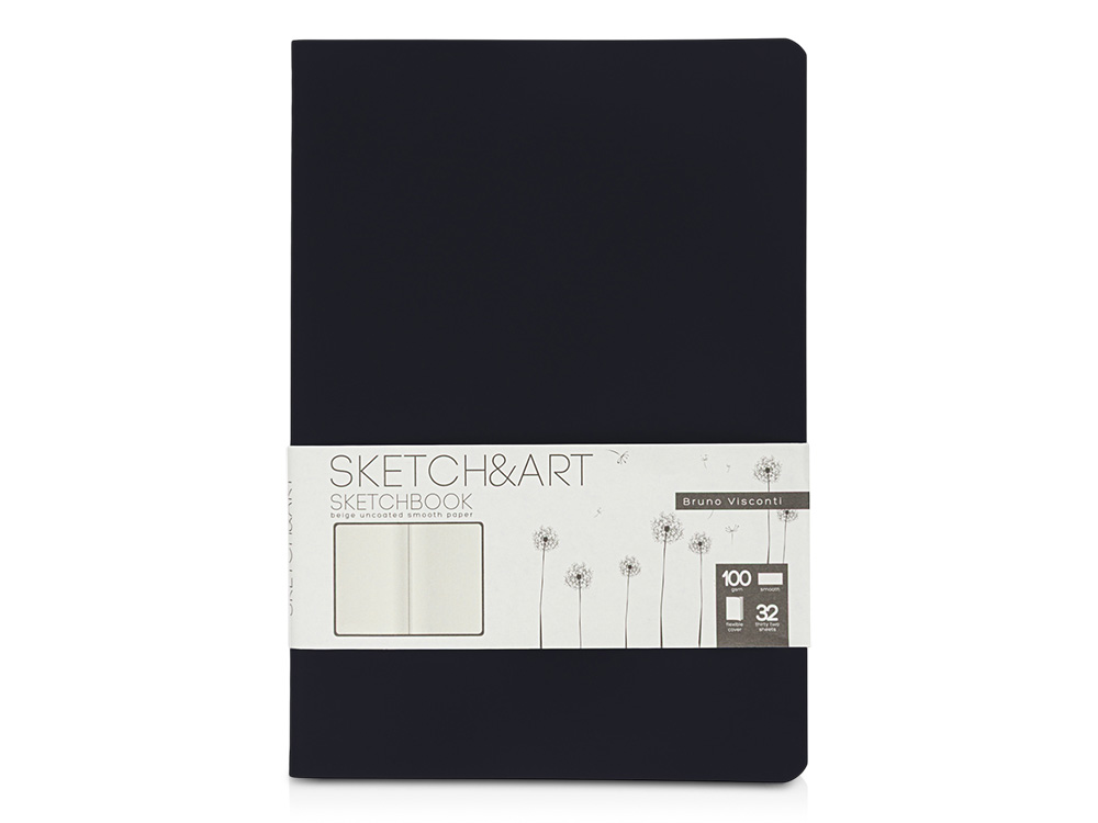 Скетчбук «Sketch &amp; Art» 100 г/м2, soft-touch (черный) (Изображение 1)