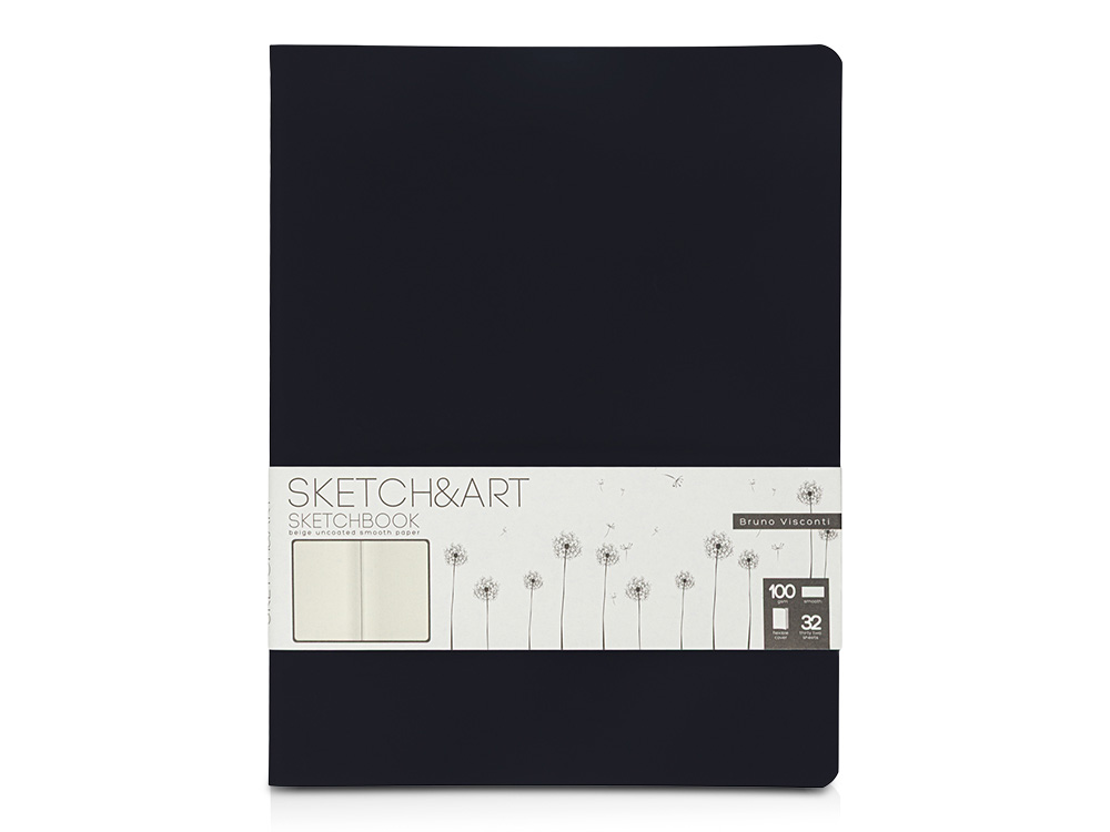 Скетчбук «Sketch &amp; Art» 100 г/м2, soft-touch (черный) (Изображение 1)