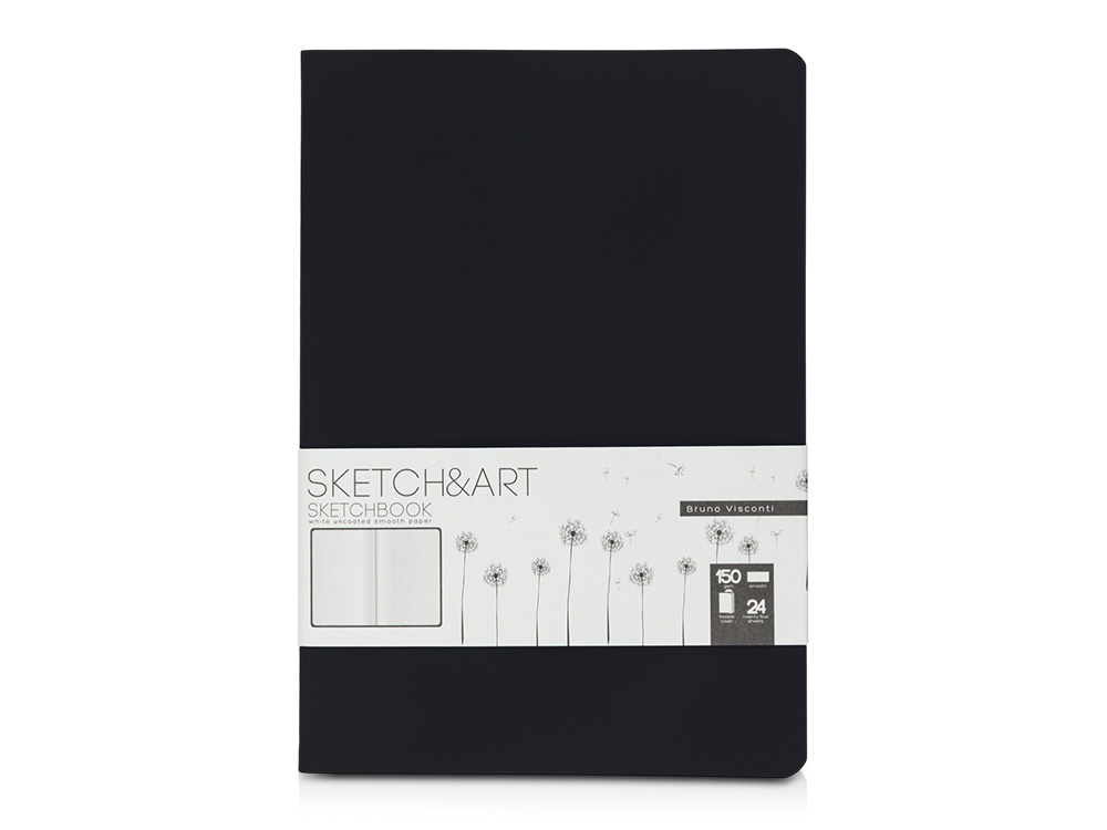 Скетчбук «Sketch &amp; Art» 150 г/м2, soft-touch (черный) (Изображение 1)
