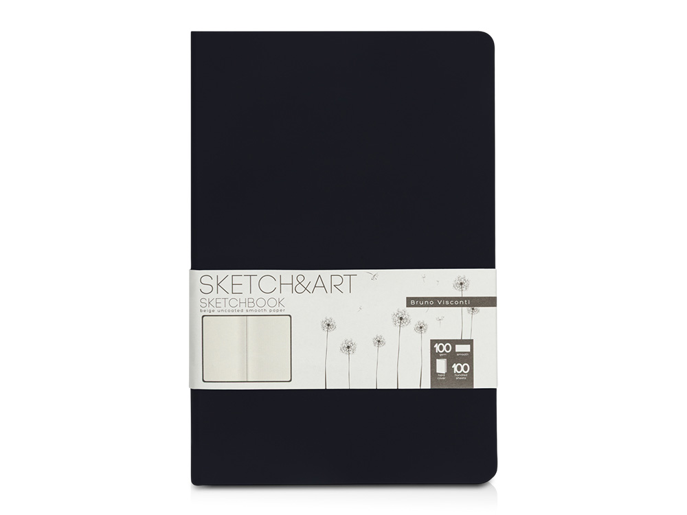 Скетчбук «Sketch &amp; Art» 100 г/м2, soft-touch (черный) (Изображение 1)