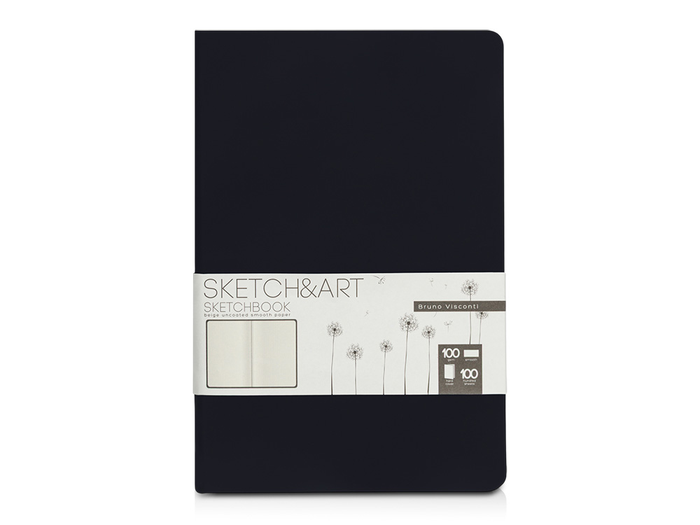 Скетчбук «Sketch &amp; Art» 100 г/м2, soft-touch (черный) (Изображение 1)