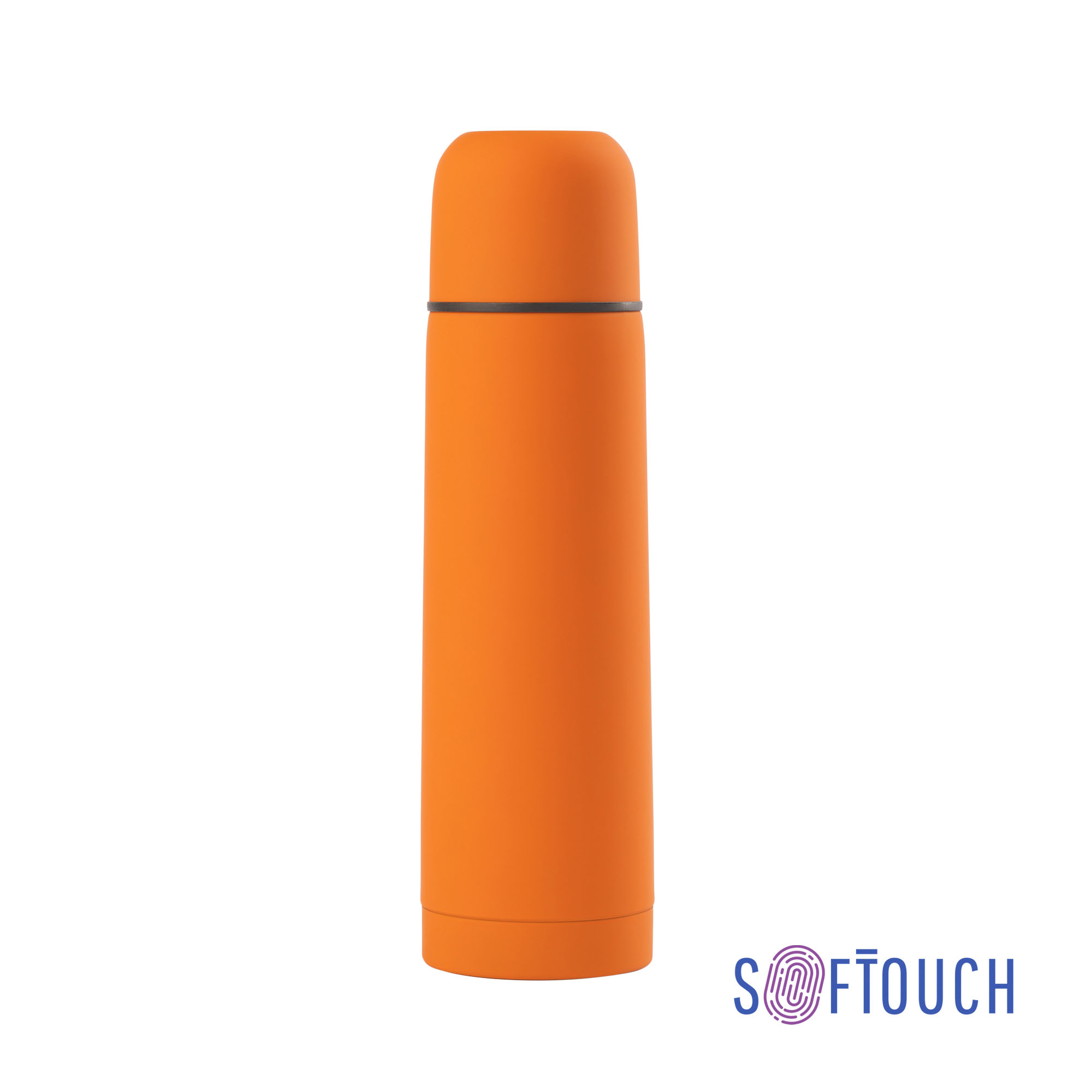 Термос "Крит" 500 мл, покрытие soft touch (оранжевый) (Изображение 1)