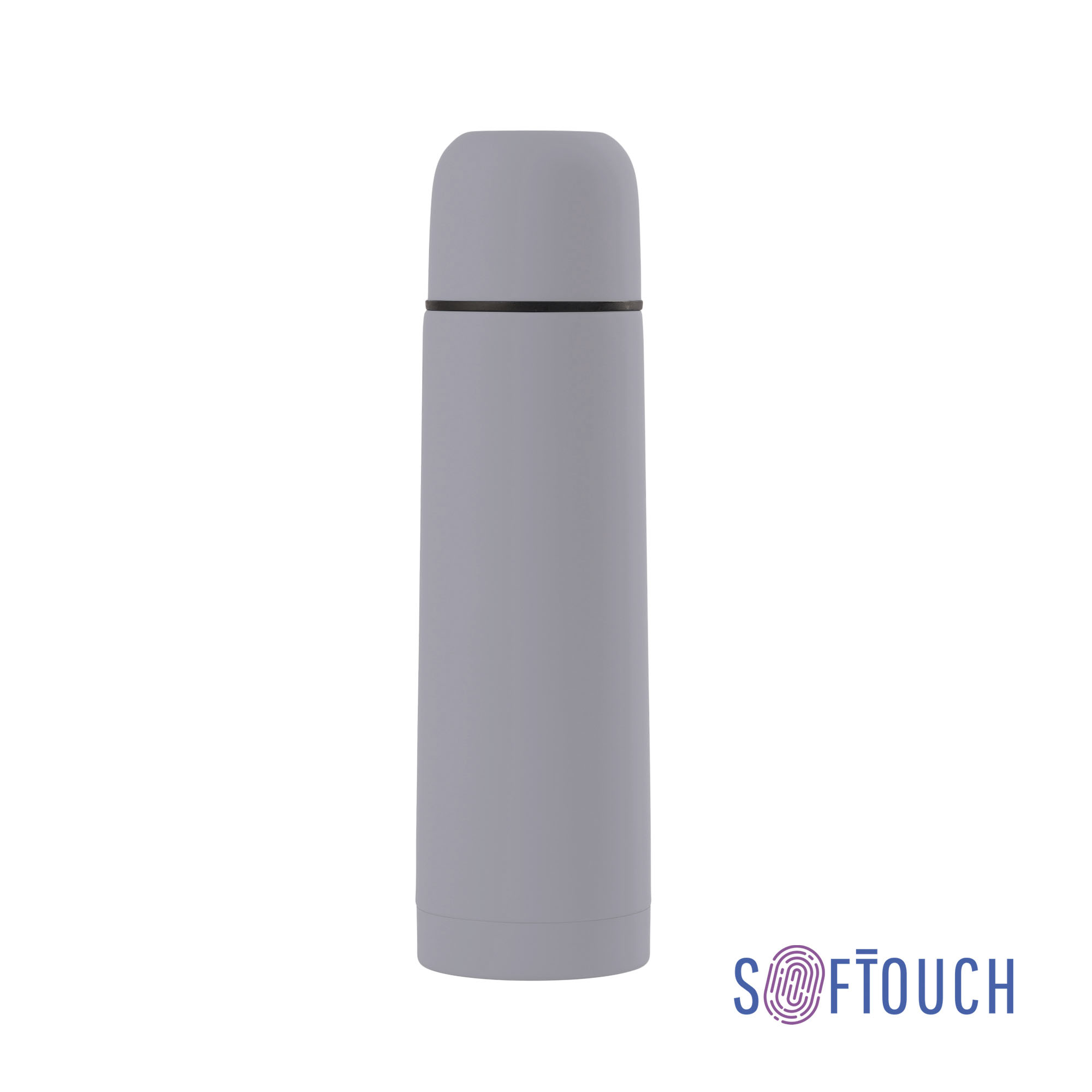 Термос "Крит" 500 мл, покрытие soft touch (серый) (Изображение 1)