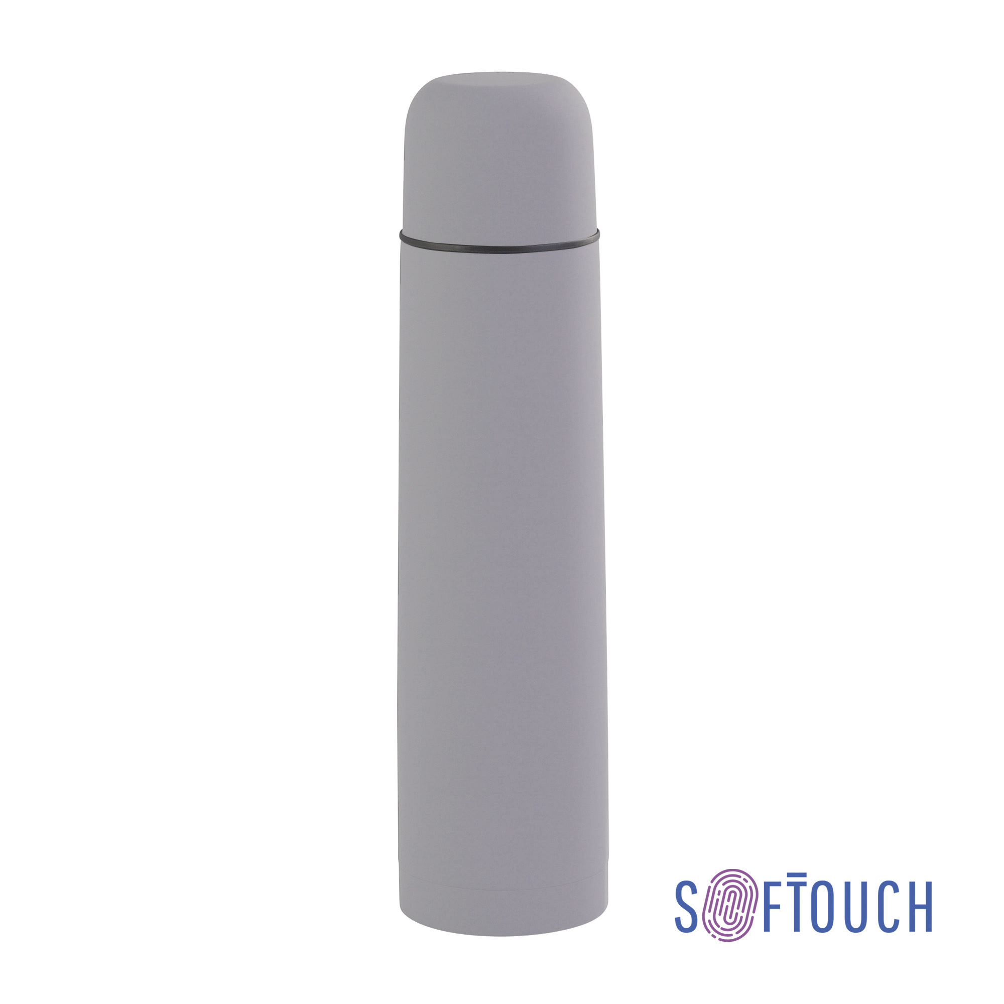Термос "Родос", покрытие soft touch, 1 л. (серый) (Изображение 1)