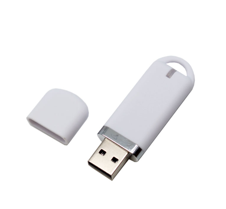 Флеш накопитель USB 2.0 Memo 16GB, пластик Софт Тач, белый/белый (Изображение 2)