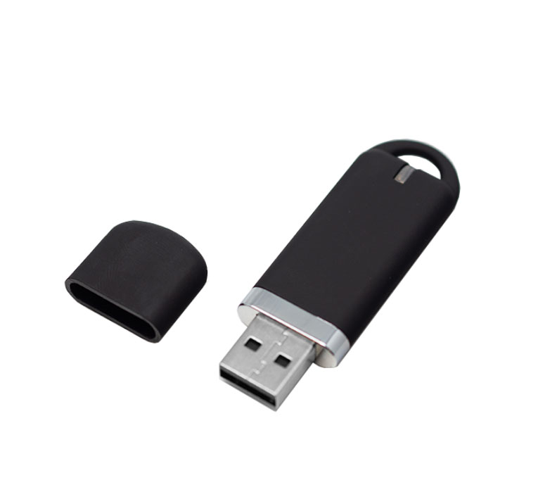 Флеш накопитель USB 2.0 Memo 16GB, пластик Софт Тач, черный/черный (Изображение 2)