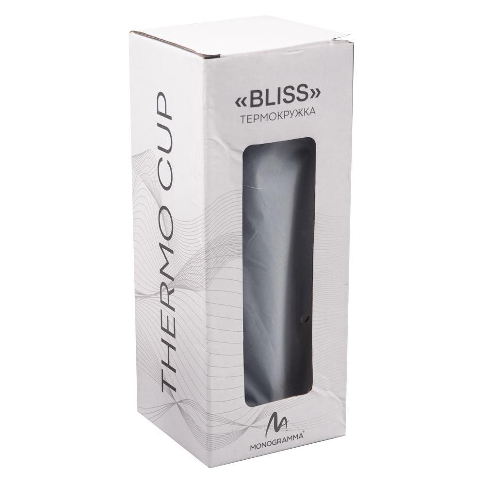 Термокружка Bliss пластик/металл, 460 мл, черная, софт тач (Изображение 3)