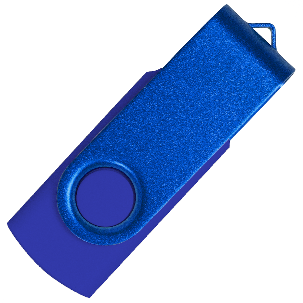 Флеш накопитель USB 2.0 Twister Assembly 16GB, пластик Софт Тач/металл, синий/синий (Изображение 2)