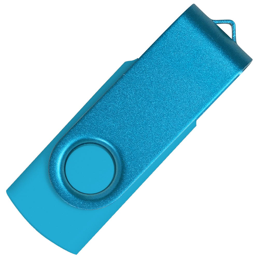 Флеш накопитель USB 2.0 Twister Assembly 16GB, пластик Софт Тач/металл, голубой/голубой (Изображение 2)