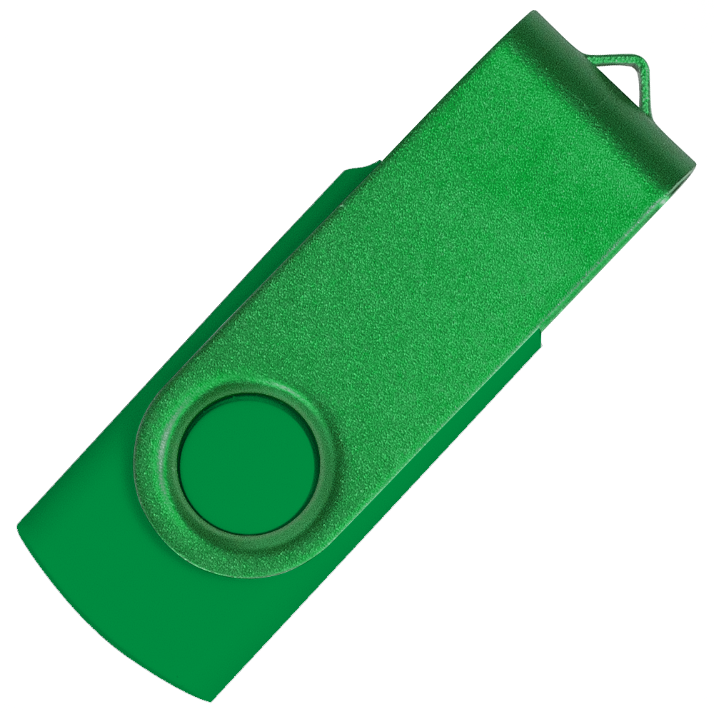 Флеш накопитель USB 2.0 Twister Assembly 16GB, пластик Софт Тач/металл, зеленый/зеленый (Изображение 2)