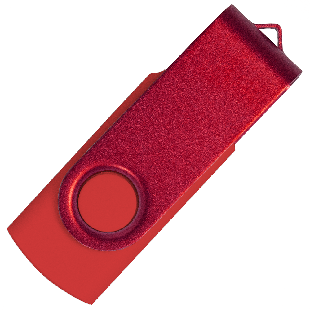 Флеш накопитель USB 2.0 Twister Assembly 16GB, пластик Софт Тач/металл, красный/красный (Изображение 2)