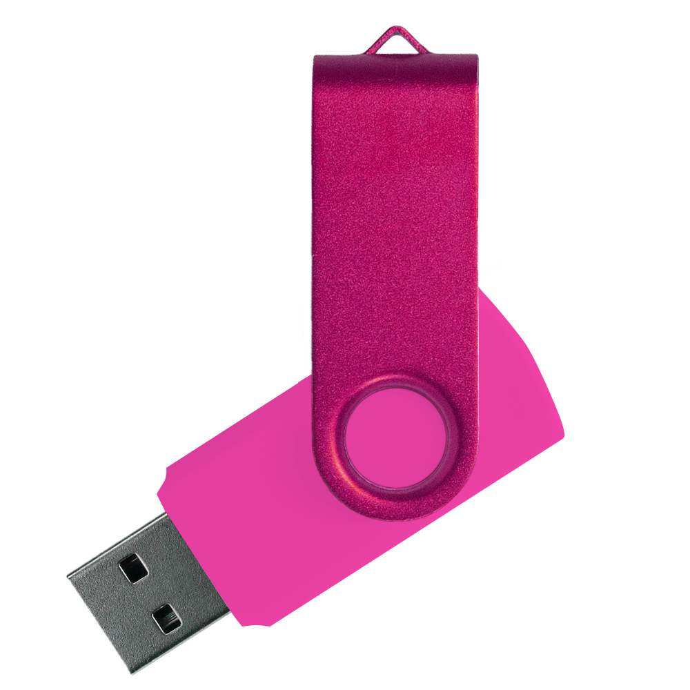 Флеш накопитель USB 2.0 Twister Assembly 16GB, пластик Софт Тач/металл, розовый/розовый (Изображение 1)