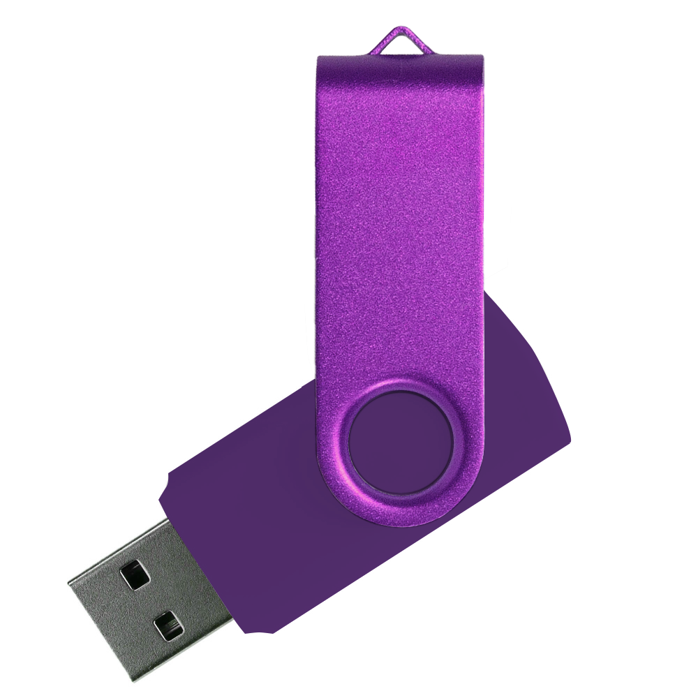 Флеш накопитель USB 2.0 Twister Assembly 16GB, пластик Софт Тач/металл, фиолетовый/фиолетовый (Изображение 1)