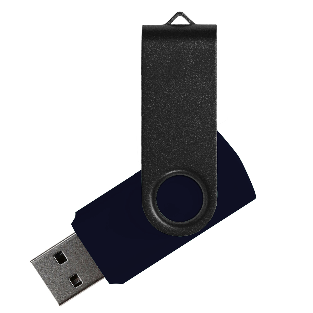 Флеш накопитель USB 2.0 Twister Assembly 16GB, пластик Софт Тач/металл, черный/черный (Изображение 1)