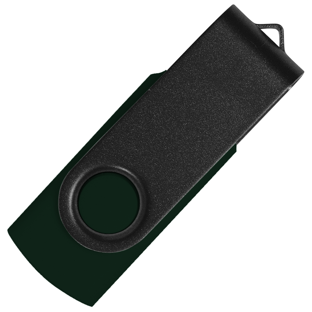 Флеш накопитель USB 2.0 Twister Assembly 16GB, пластик Софт Тач/металл, черный/черный (Изображение 2)