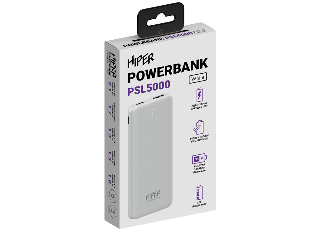 Портативный внешний аккумулятор «PSL», 5000 mAh (Изображение 4)