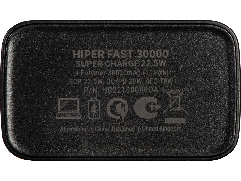 Портативный внешний аккумулятор «FAST», 30000 mAh (черный) (Изображение 6)