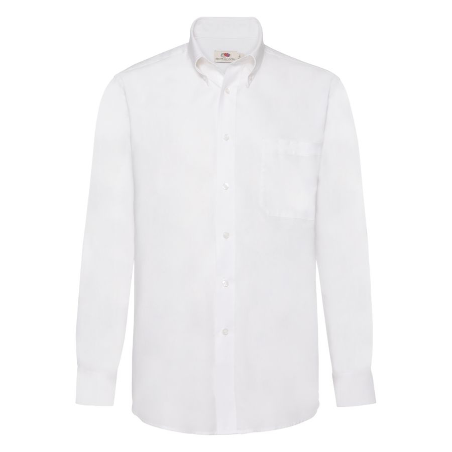 Рубашка "Long Sleeve Oxford Shirt", белый_2XL, 70% х/б, 30% п/э, 130 г/м2