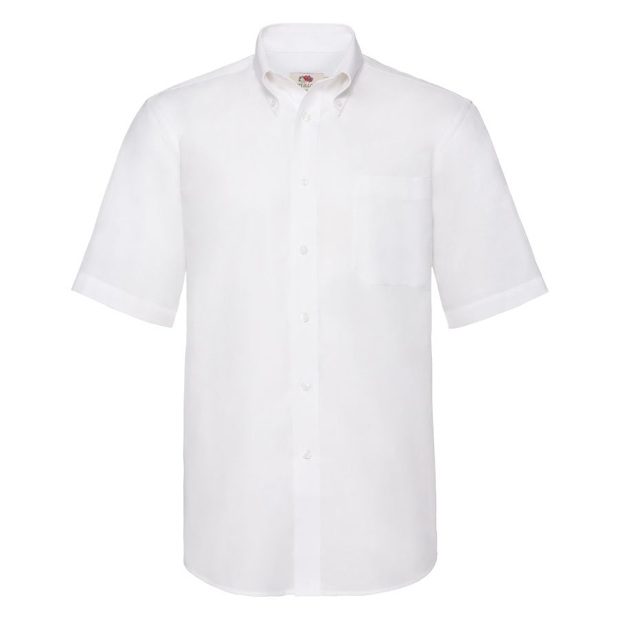 Рубашка "Short Sleeve Oxford Shirt", белый_2XL, 70% х/б, 30% п/э, 130 г/м2