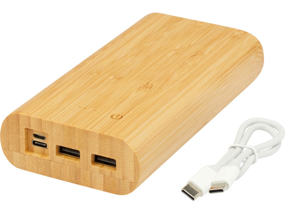 Портативное зарядное устройство «Tulda» из бамбука, 20000 mAh (натуральный) (Изображение 5)