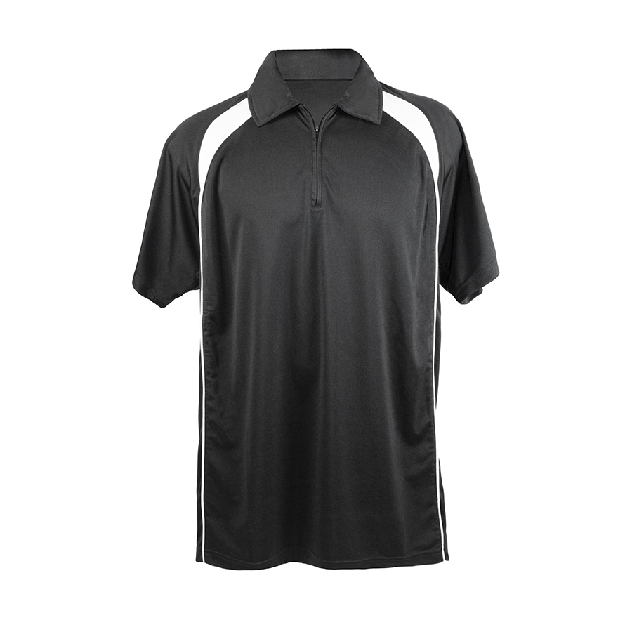 Поло "Palladium", черный с белым_2XL, 100% полиэстер, 140 г/м2 (Изображение 1)