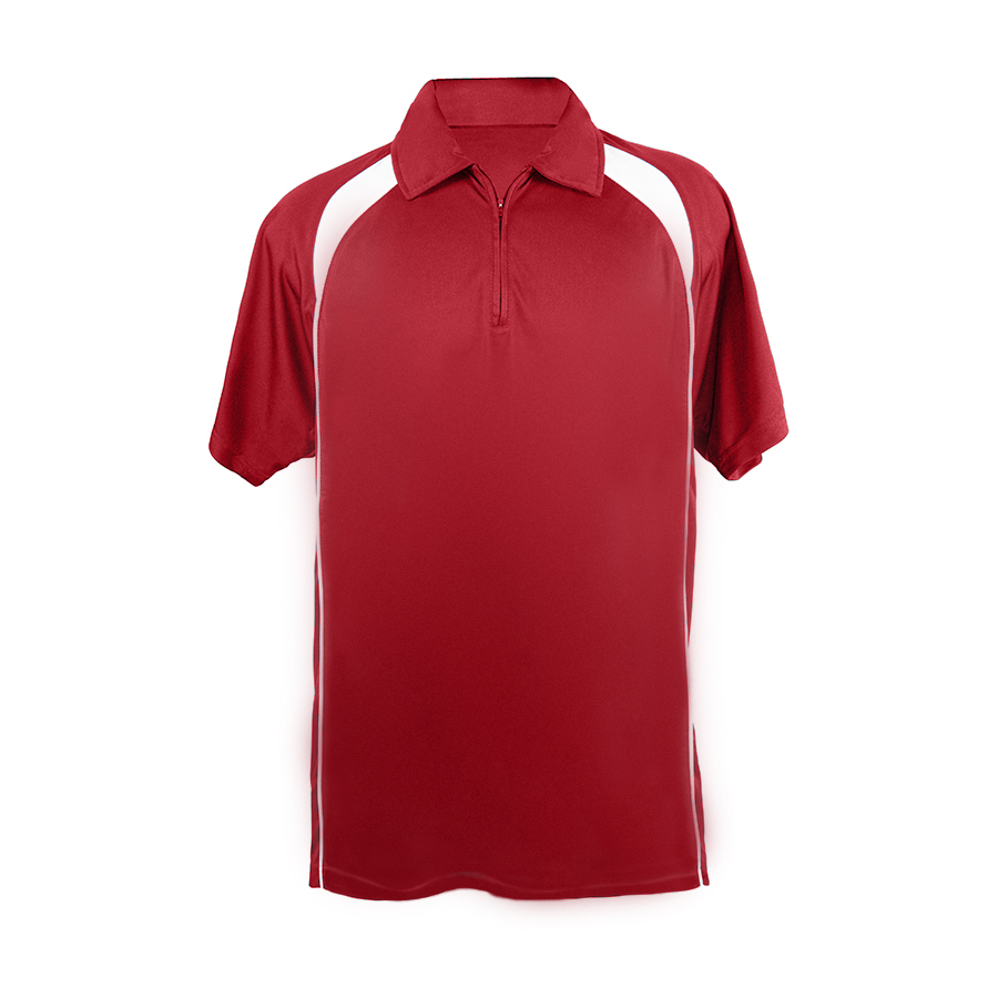 Поло "Palladium", красный с белым_2XL, 100% полиэстер, 140 г/м2 (Изображение 1)