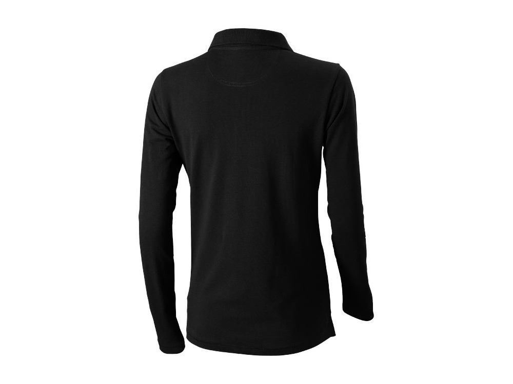 Рубашка поло Oakville женская с длинным рукавом (черный) 2XL (Изображение 2)