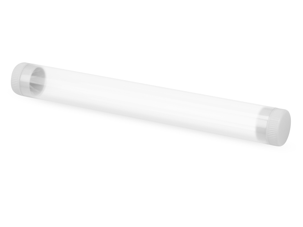 Футляр-туба пластиковый для ручки Tube 2.0 (белый/прозрачный) 