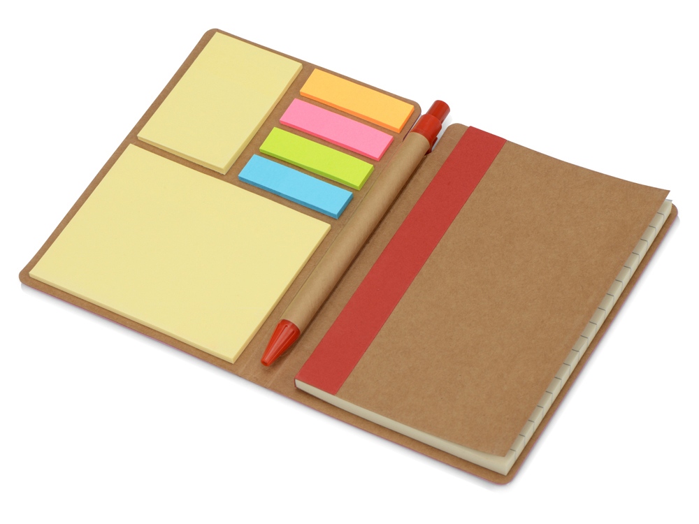 Набор стикеров Write and stick с ручкой и блокнотом (красный)  (Изображение 2)