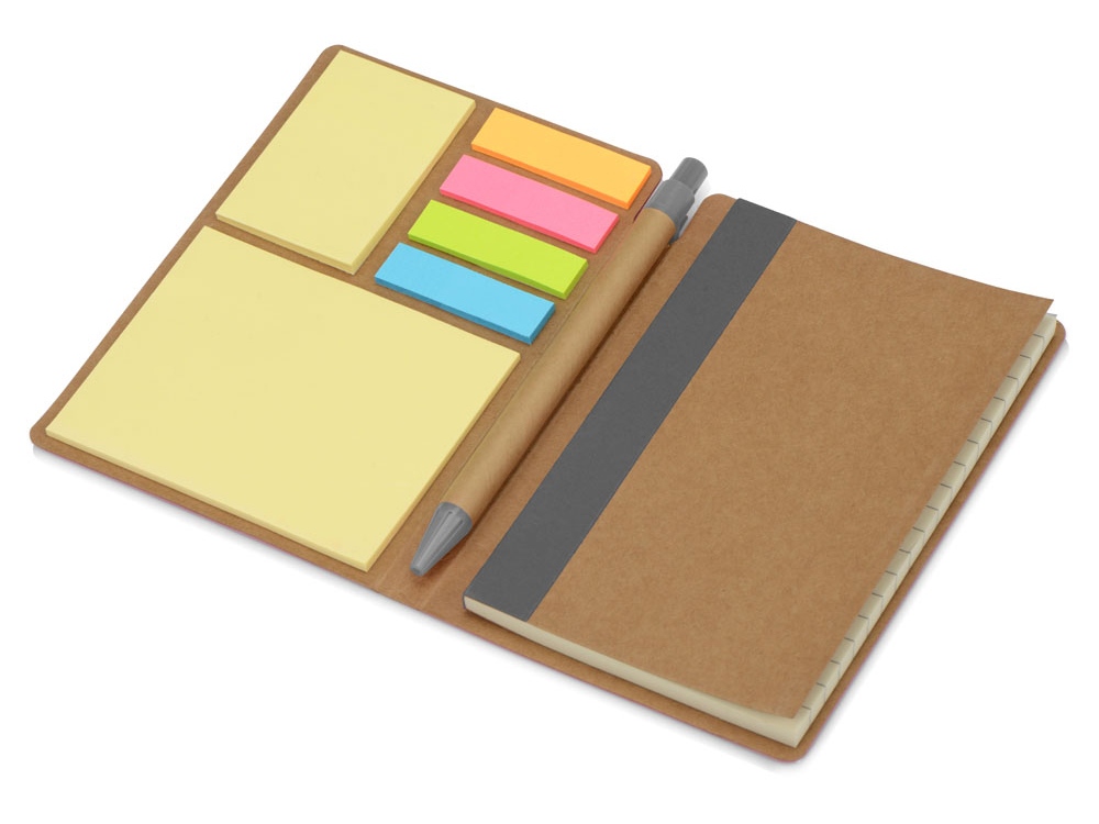 Набор стикеров Write and stick с ручкой и блокнотом (серый)  (Изображение 2)