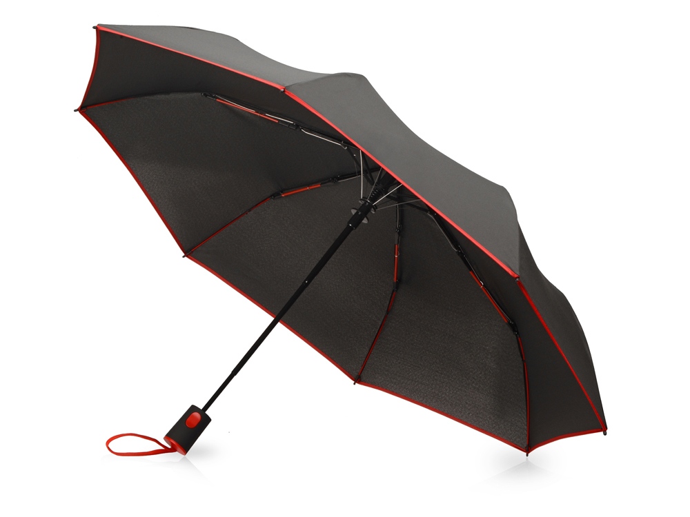 Зонт складной Motley с цветными спицами (красный) 