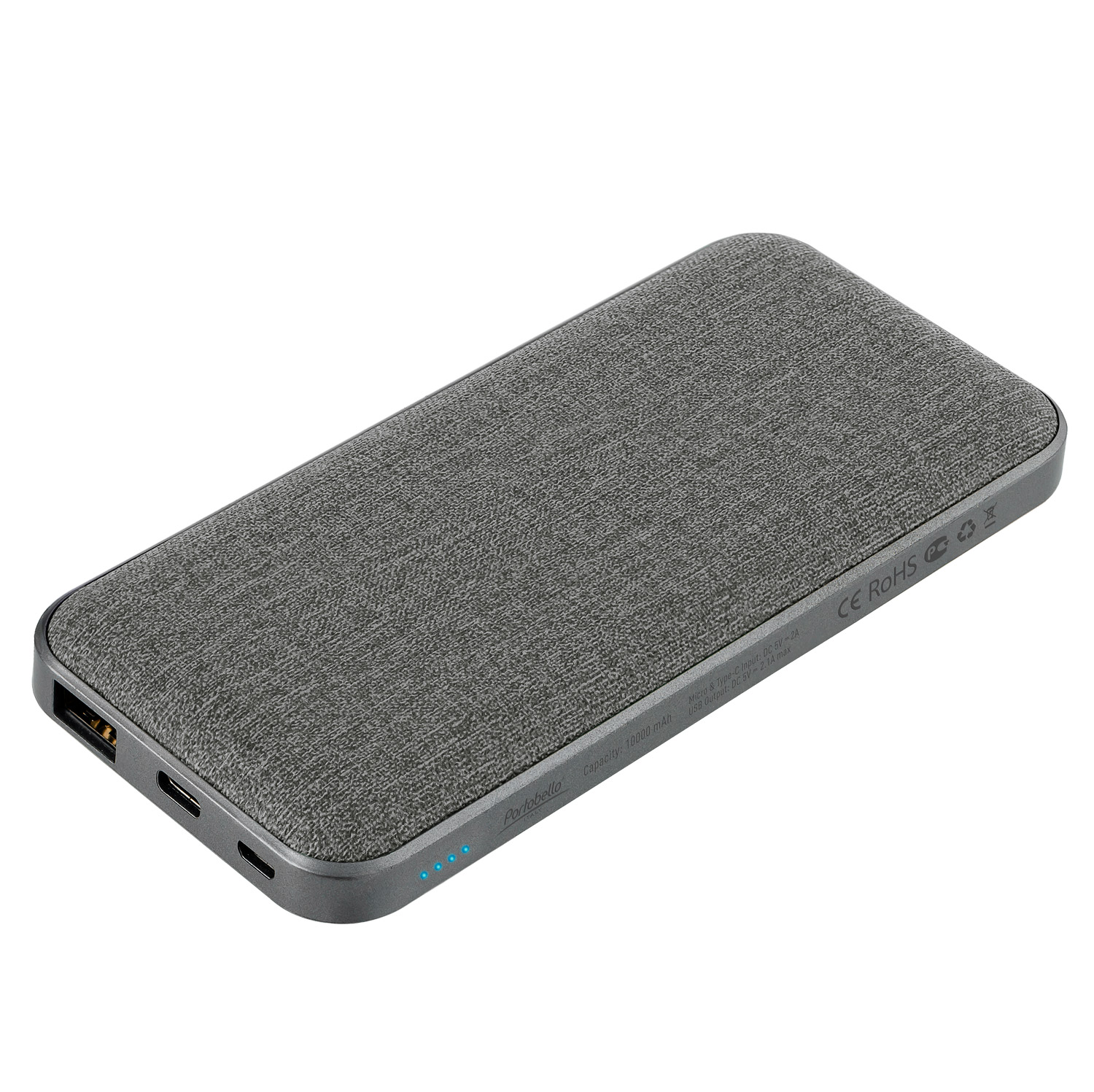 Внешний аккумулятор, Tweed PB, 10000 mah, серый, подарочная упаковка с блистером (Изображение 3)