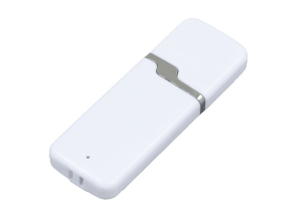USB 2.0- флешка на 16 Гб с оригинальным колпачком (белый) 16Gb (Изображение 1)