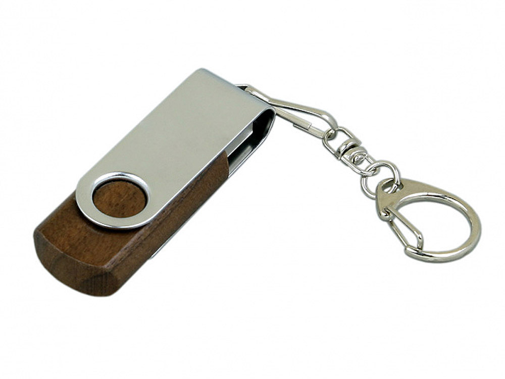 USB 2.0- флешка промо на 64 Гб с поворотным механизмом (коричневый/серебристый) 64Gb
