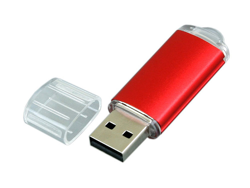 USB 3.0- флешка на 64 Гб с прозрачным колпачком (красный) 64Gb (Изображение 2)